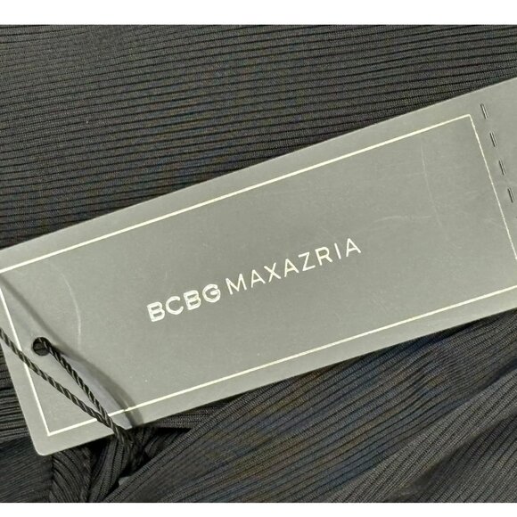 BCBGMAXAZRIA Black Surplice Wrap Long Sleeved Bodysuit - Picture 4 of 11